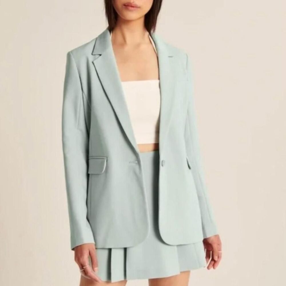 Abercrombie-fitch Women's Green and Blue blazer medium